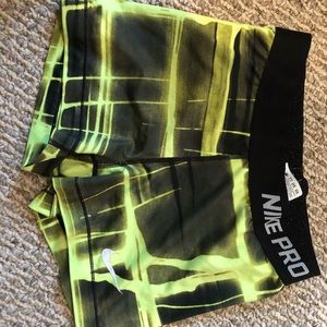 Yellow and black Nike Pro spandex size Small